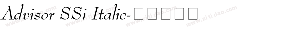 Advisor SSi Italic字体转换